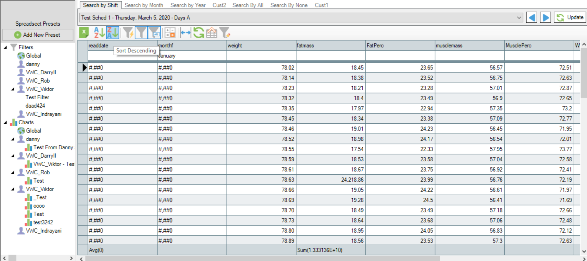 ShowSpreadsheet